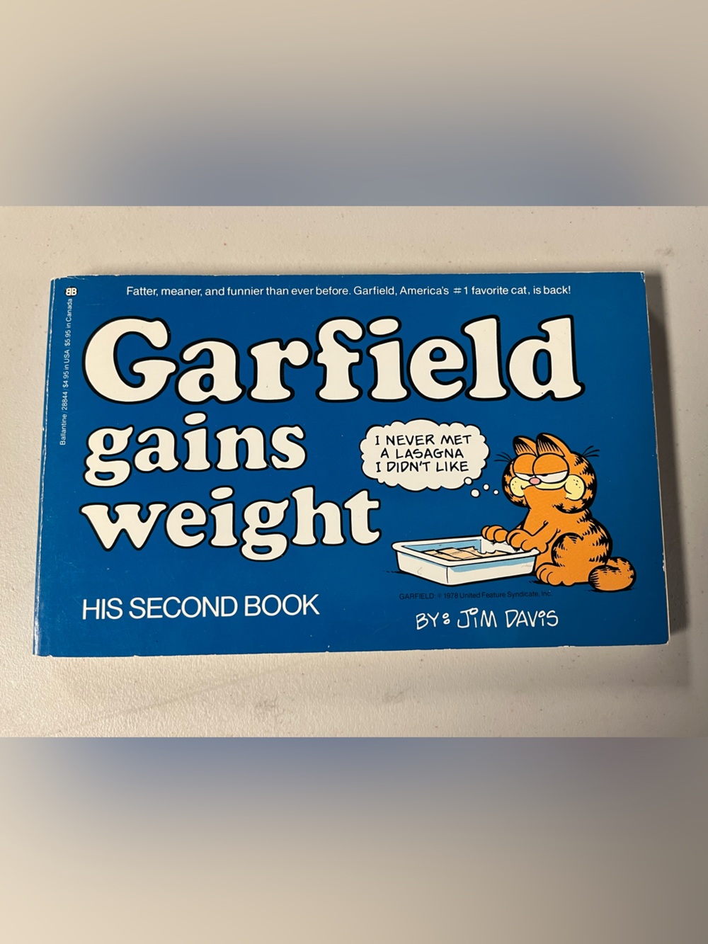 Garfield Gains Weight Book - Blue - 1981